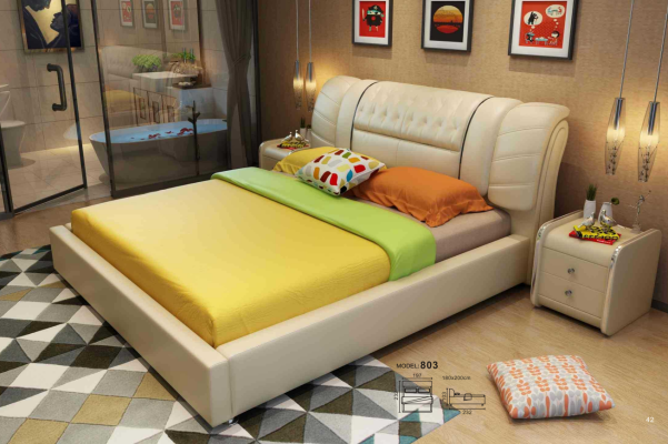 Designer Bed Chesterfield Beds Textile Leather Hotel Luxury Upholstery Velvet Fabric1