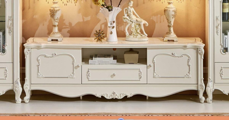 Classic Baroque Suite Furniture Wall Unit Solid wood Sideboard Display case 3pcs