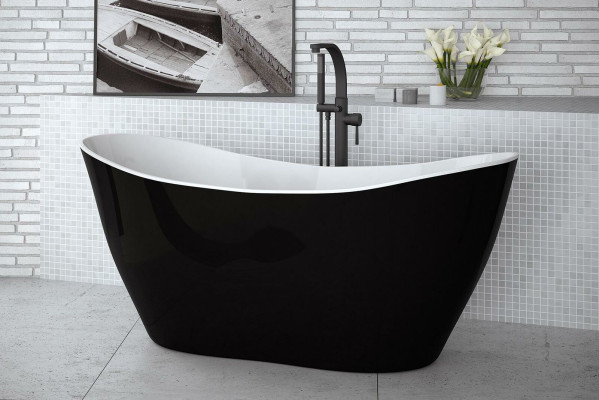 Black designer bathtub freestanding luxury bathtub in black