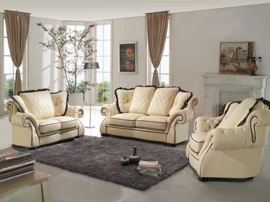 Classic Leather Sofa Couch Sofa set Sofas Couches Sets Upholstery 3+2