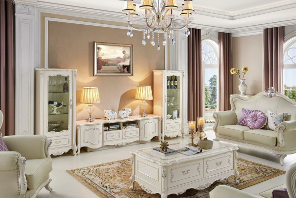 Design Display case Sideboard 2x Wardrobe TV cabinet Wall unit Sideboard 3 pcs. Solid wood