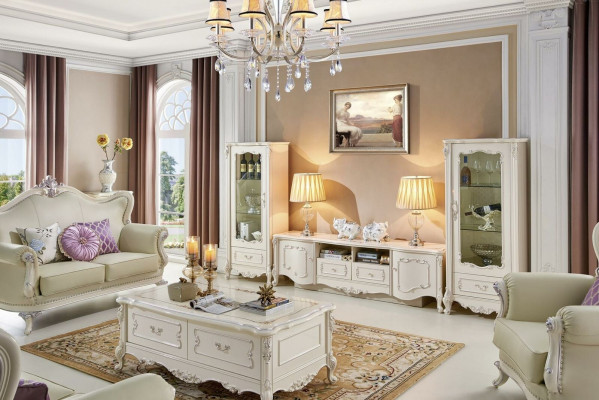 Design Display case Sideboard 2x Wardrobe TV cabinet Wall unit Sideboard 3 pcs. Solid wood