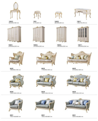 Bed Bedside table 3 pcs. Modern Bedroom Beds Design Leather Solid wood