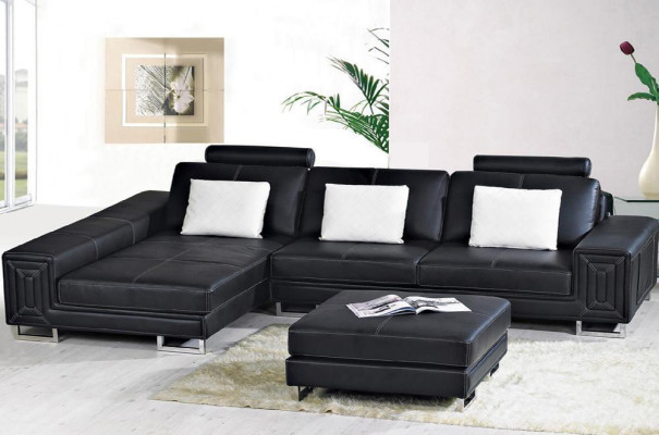 Corner sofa Sofa Couch Upholstery Leather sofa with Shelf Seat Couch set Corner GenovaS