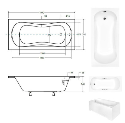 Bathtub corner bathtub corner 150*70 cm acrylic bathtub bath corner bathtub