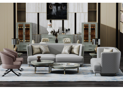 Gray Sofa set 3+2 Seater Modern Upholstered Living room Sofas
