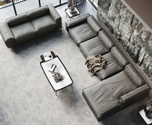 Corner sofa Sofa Couch Upholstery Living landscape Corner Sofas Suite L-shape Gray