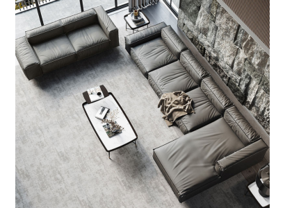 Corner sofa Sofa Couch Upholstery Living landscape Corner Sofas Suite L-shape Gray