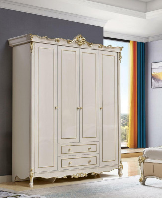 Wardrobe Solid wood Wardrobe Cabinets Antique Style Baroque Bedroom new
