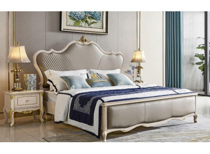 Bed 3 pieces. Set x2 Bedside Tables Luxury Bedroom Classic Beds Solid wood