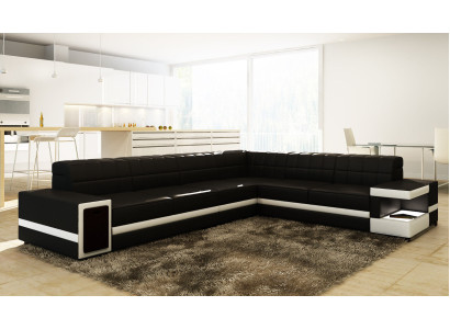 Leather sofa Sofa Couch Sofas Upholstery Seat Corner sofa Living landscape Big XXL