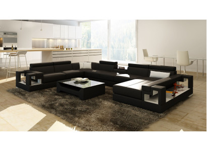 XXL Big Living landscape Leather Sofa Sofa Couch Upholstery Sofas Suite