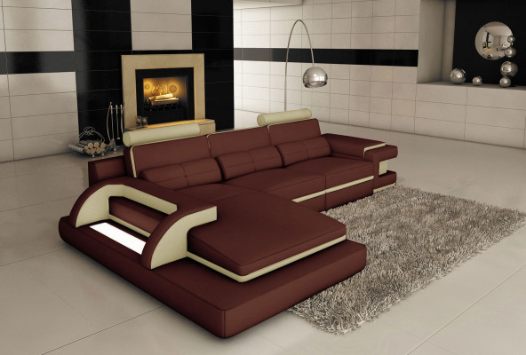 Design Upholstery Corner Leather Sofa Sofa Couch Seat Suite Living landscape