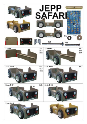 Childrens bed Bed Beds Youth Bed Girls Girly Jeep Car Bed for Girls new