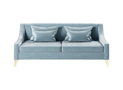 Velvet Three Seater Sofa 3 Seat Sofas Fabric Living room Polyester Modern Luxury Blue