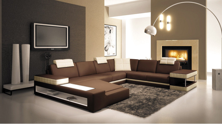 Big XXL Leather Sofa Couch Seat Upholstery U-shape Suite Sofas Leather