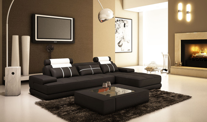 Designer Upholstery Leather Sofa Couch L-shape Modern Sofa Sofas Couches