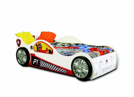 Racing Car Car Bed Children Furniture Sleep Room Child Wood Beds + Mattress