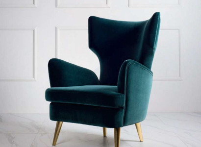 Wing Chair Armchair Club Chair Cocktail Chair Luxury Seater Seat Living room Green