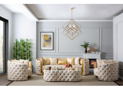 Luxury Sofa set 331 Seat Leather Chesterfield Sofa Armchair Brown Sofas Set 3pcs