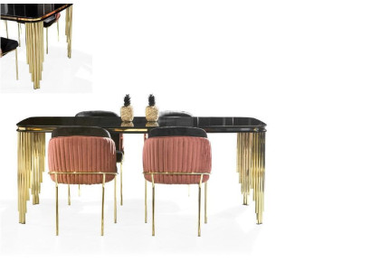 Luxury Dining room Set Table Suite Classic Chair Group 4x Chairs Sets 5pcs
