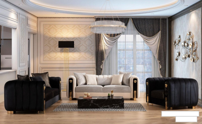 Medusa Three Seater Sofa 3 Seater Couches Sofas Luxury Upholstery Couch Black Fabric