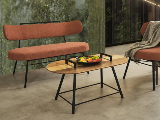 Stool Living room Bench seat Padded seating furniture Fabric Textile Coffee table