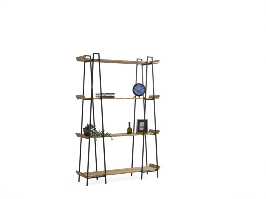 Stylish and functional bookshelf from wood for the living room