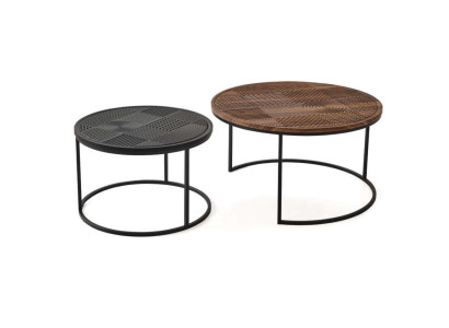 Modern Tables Designer Luxury Side table new Coffee tables Table 2 pcs. Brown