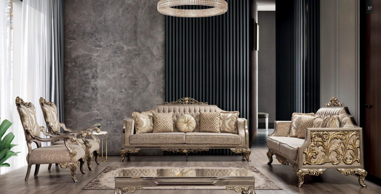 Sofa set 3+3+1+1 Seater Coffee table Classic Designer Luxury Living room Set