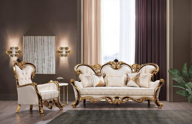 Royal Sofa Set 3+1 Seater Sofa Armchair Classic r Design Luxury Living room
