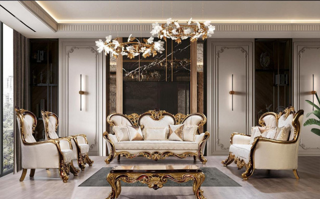 Royal Sofa Set 3+1 Seater Sofa Armchair Classic r Design Luxury Living room