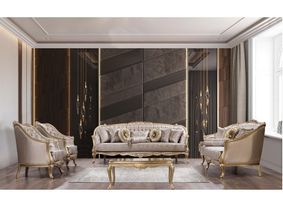 Sofa set Classic Furniture Sofa Set Coffee table Armchair Couch 5-piece Chesterfield