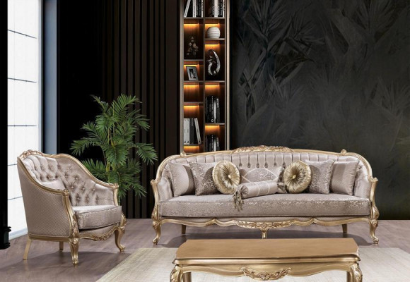 Sofa set Classic Furniture Sofa Set Coffee table Armchair Couch 5-piece Chesterfield