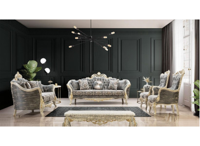 Classic Chesterfield Baroque Couch Living room Furniture Complete Set 5pcs