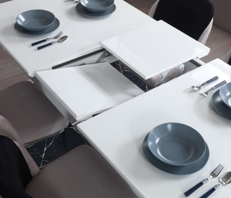 Dining room Set Table 4x Chairs 5pcs new White Dining set Modern Luxury