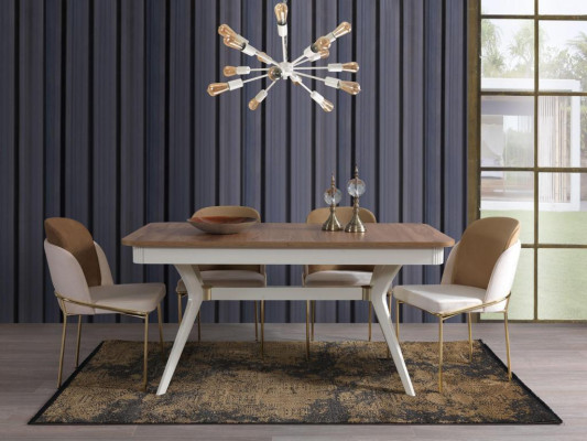 Complete Set Dining table 4x Chairs Dining room Set Ess Group Wood 5pcs