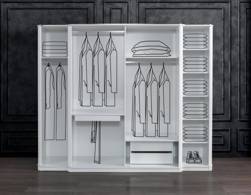 Bedroom Furniture Wood Wardrobe Wardrobe Style Modern White new