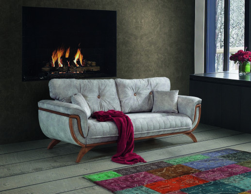 Living room Sofa 3 Seater Designer Couch Upholstery Sofas Fabric Textile new