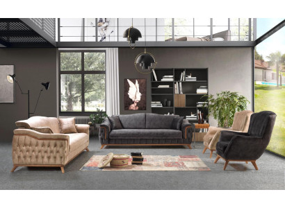 Sofa Luxury Textile Chesterfield Couch Upholstery 3 Seater Couches Fabric new