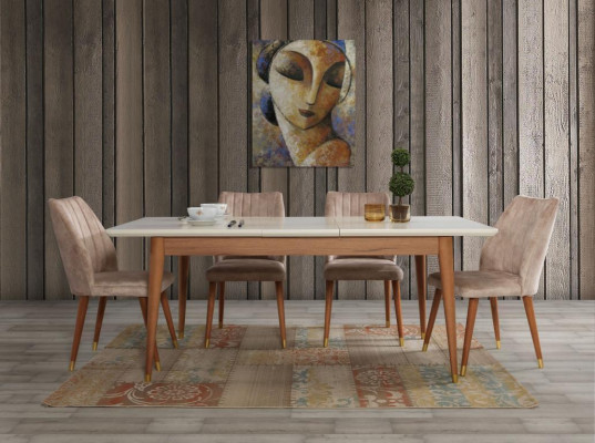 Dining room Design Furniture Modern Table 4x Chairs 5pcs. Set Suite new