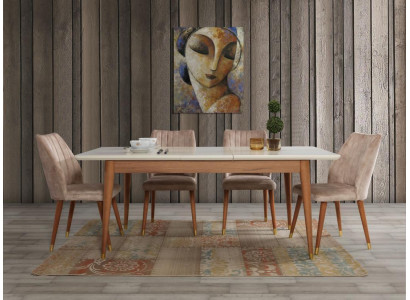 Dining room Design Furniture Modern Table 4x Chairs 5pcs. Set Suite new