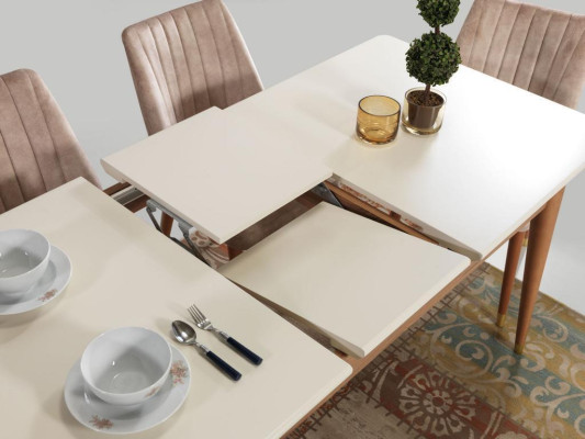 Dining room Design Furniture Modern Table 4x Chairs 5pcs. Set Suite new