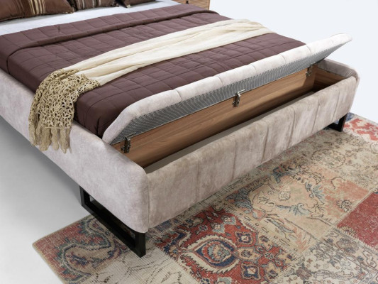 Bed Double bed Furniture Furnishings Bedroom Design Fabric Textile new