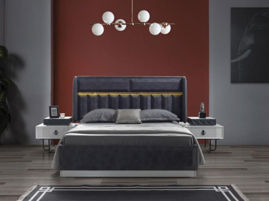 Bedroom Bedside table Furniture Luxury Modern Gray new Design Wood Metal
