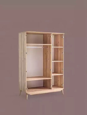 Wardrobe wooden cabinet brown Bedroom Furniture Coat rack Wardrobe
