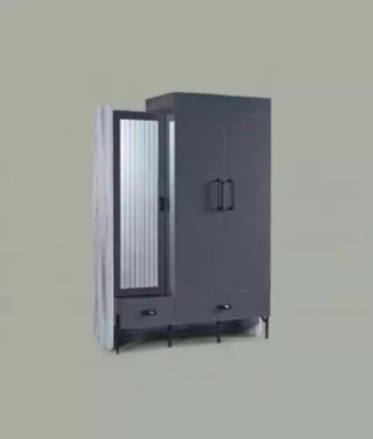 Wardrobe Gray Coat rack Cabinets Bedroom Wood Furniture Furnishings 134cm