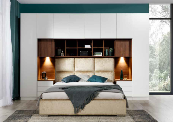 Bedroom design with comfortable beds and elegant closets