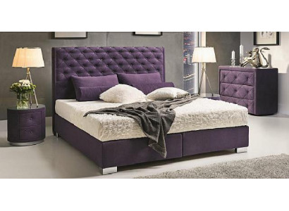 Continental Boxspring High Double Bed Beds Upholstery Leather Textile Bed new