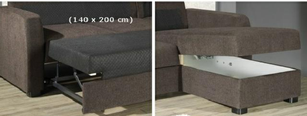 Corner sofa Sofa Couch Leather Textile Fabric Living landscape Suite Upholstery Corner CAPRI